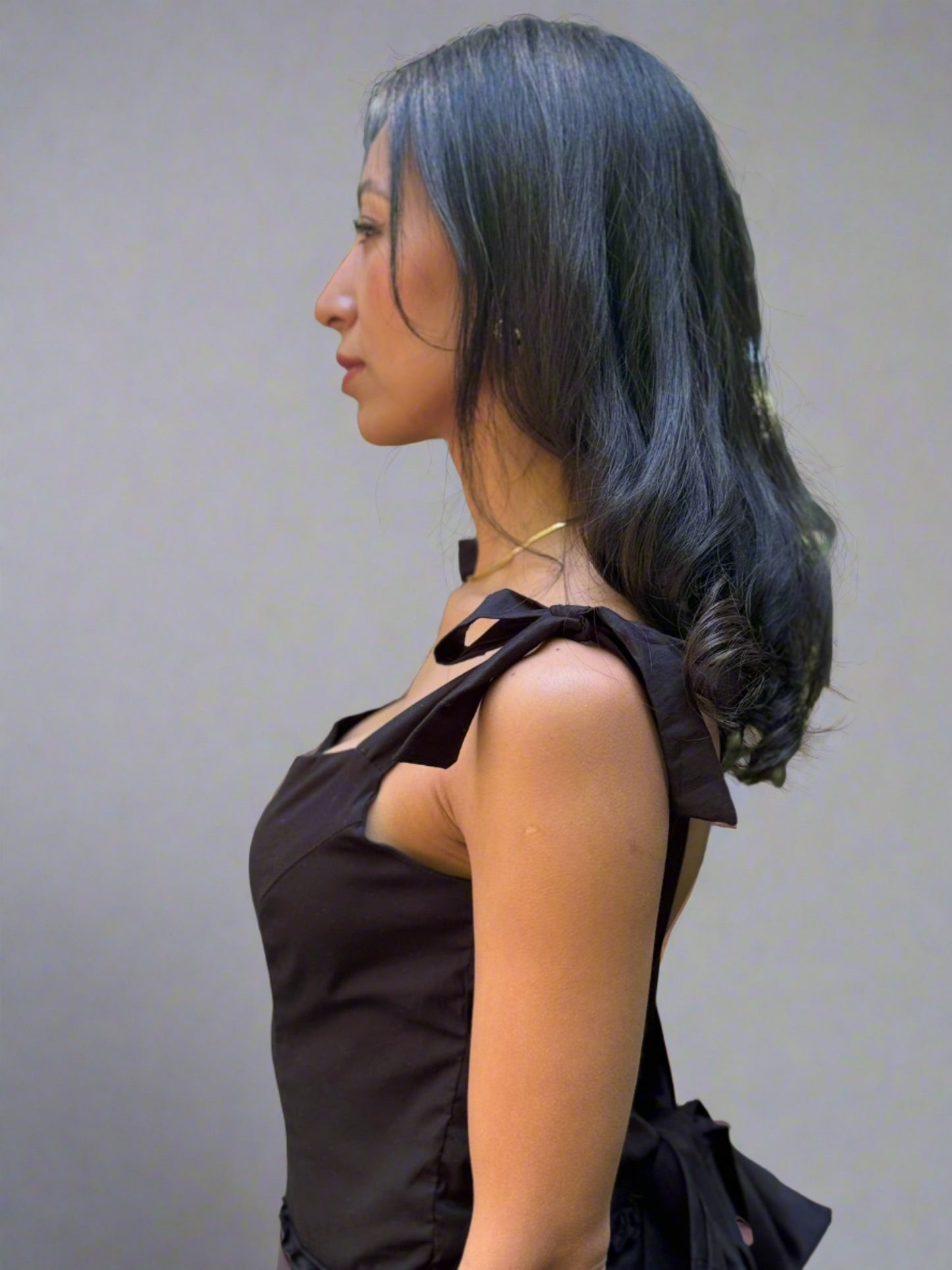 Lizzia Black Dress with Bow