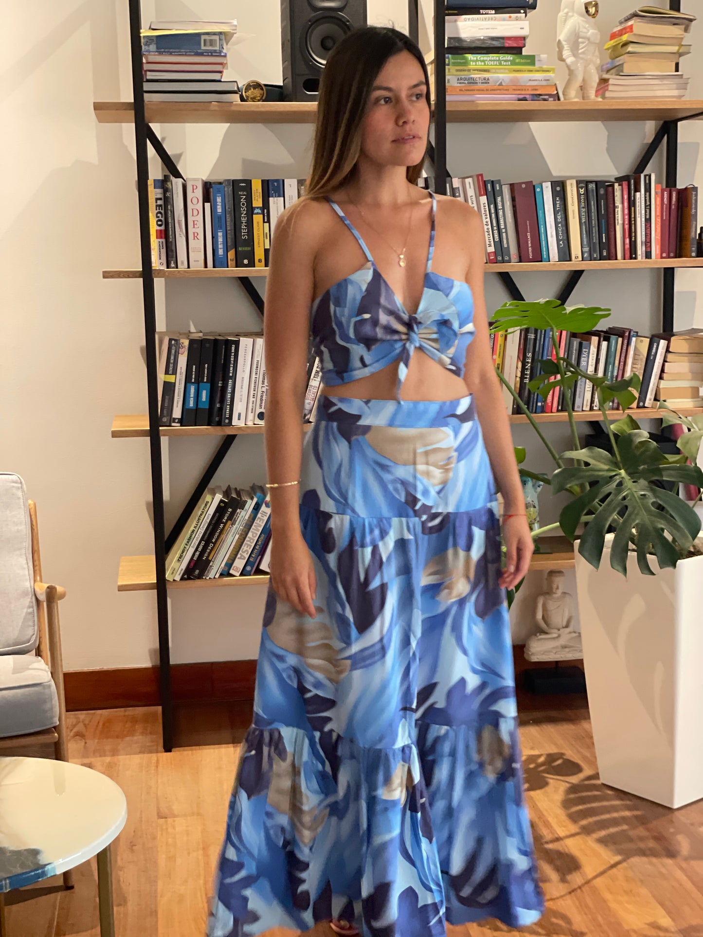 Linen Ruffle Celeste Set