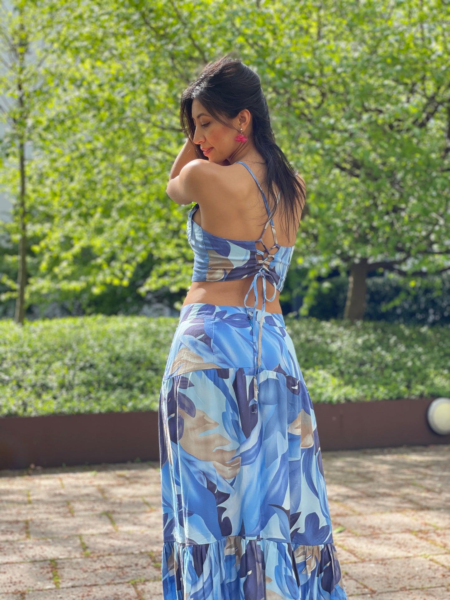 Linen Ruffle Celeste Set