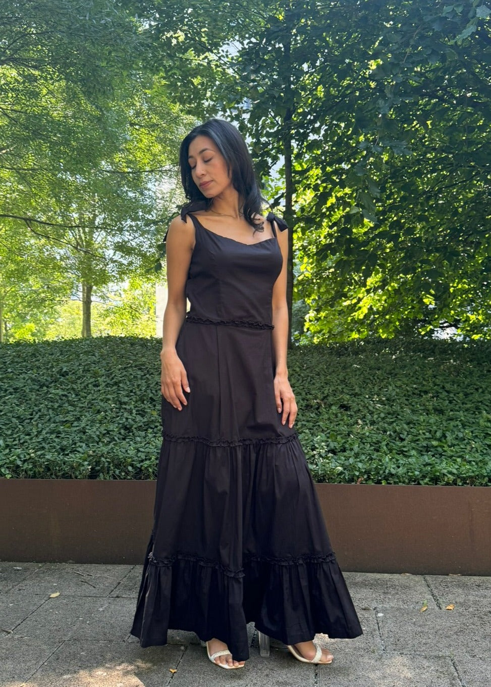 Lizzia Black Dress with Bow